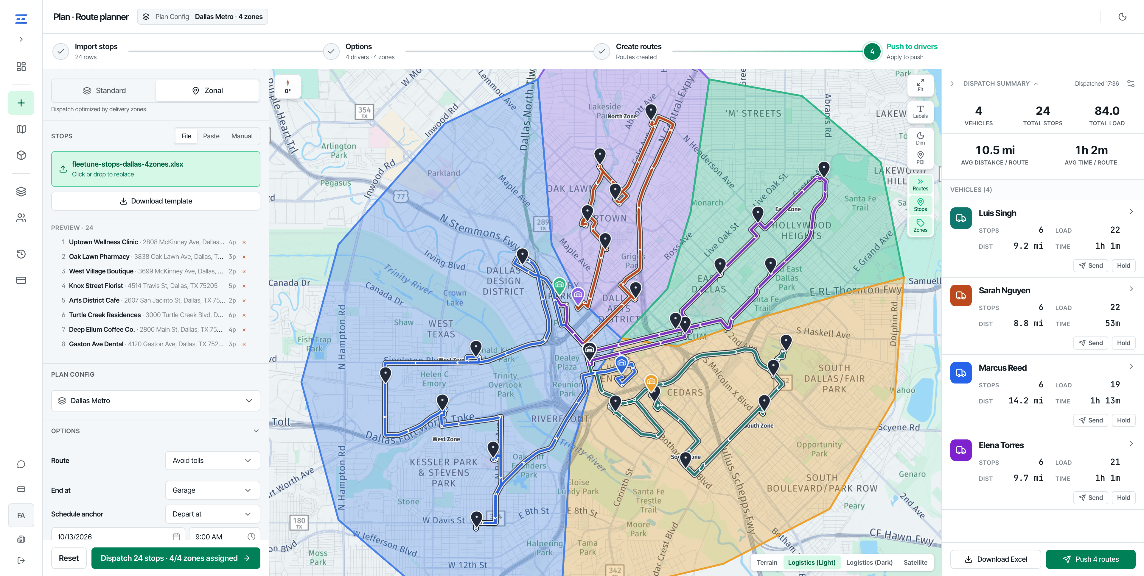 Dispatch every zone